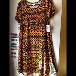 Lularoe Carly, orange and black, vibrant